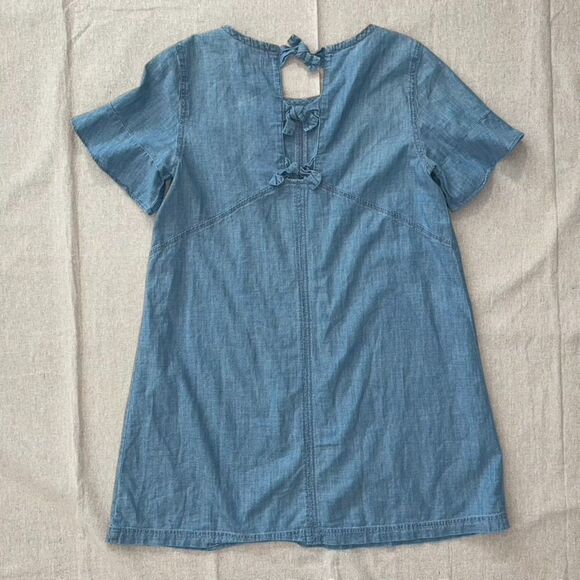 Madewell Chambray Bow Back Dress Blue - Medium - Picture 6 of 11